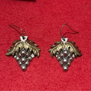 Unique Vintage sterling Silver 925 and Gold Leaf Earrings Taxco Mexico,signed